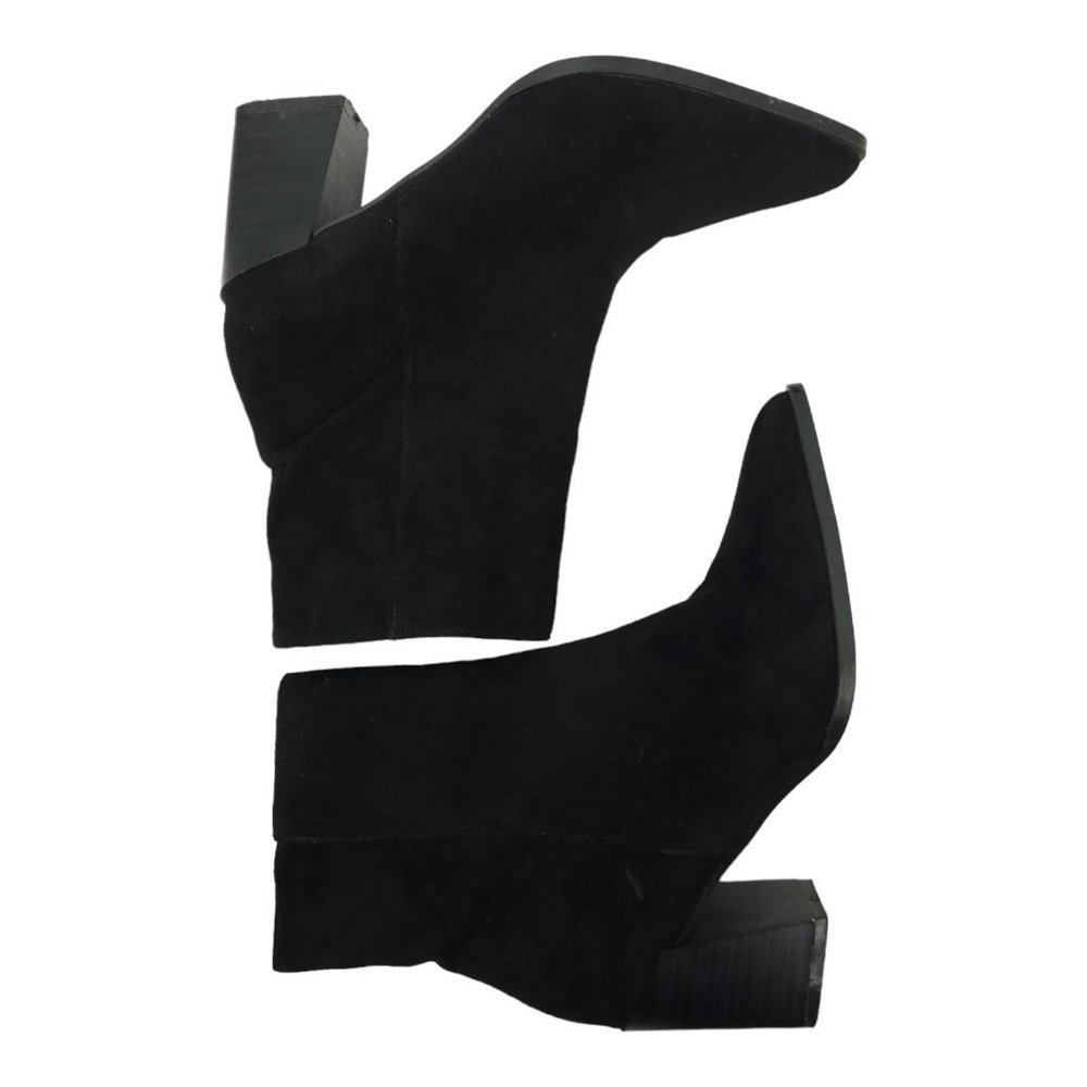 Mata Kelsie Faux Suede Back Zip Ankle Boot Womens Size 8 Block Heel Pointed Toe - Picture 3 of 11